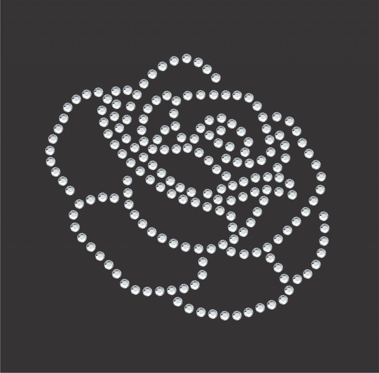 Rose Rhinestone Iron On Transfer Motif DIY Crystal on Luulla